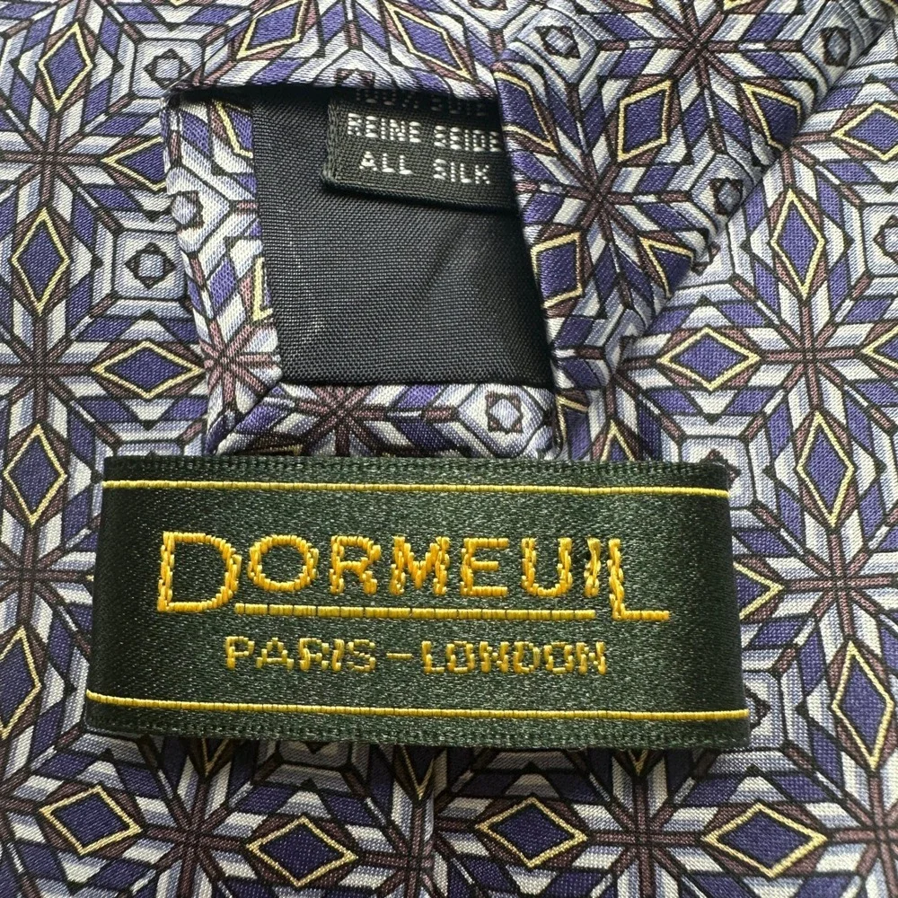 Dormeuil‎ Paris London Men's Silk Geometric Pattern Necktie Business Formal